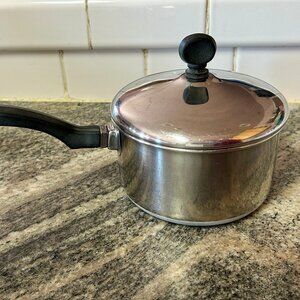 Vintage Farberware 1qt Saucepan Aluminum Clad Stainless Steel USA with Lid NICE!